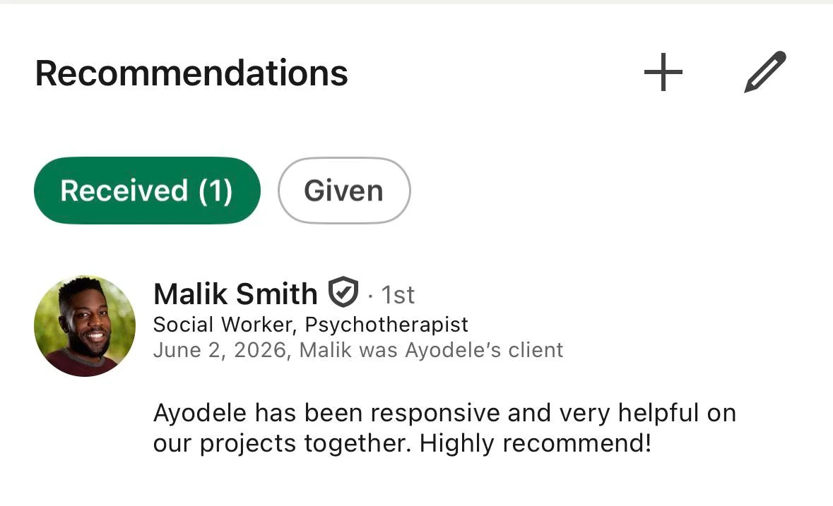 LinkedIn recommendation from Malik Smith
