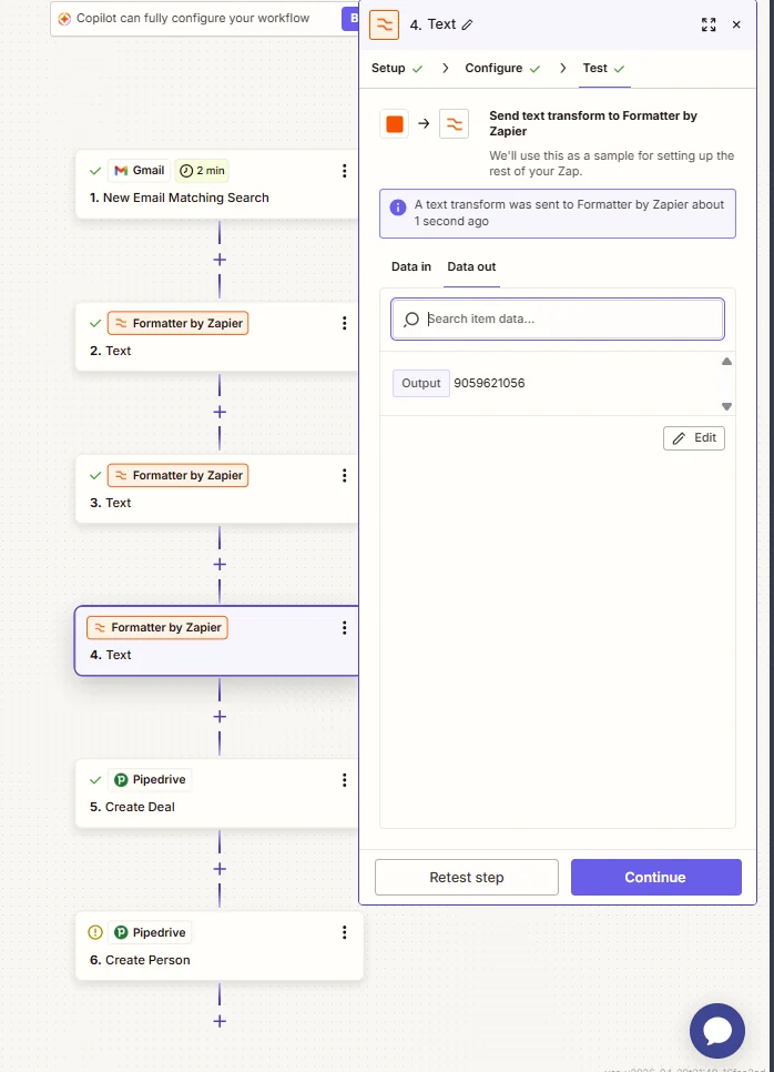 Tested workflow before Pipedrive actions