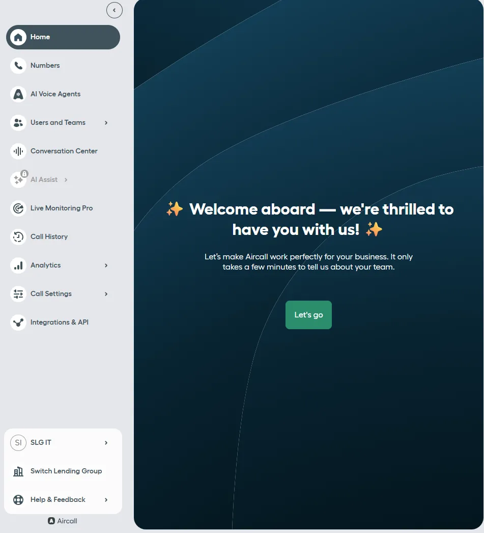 Aircall onboarding