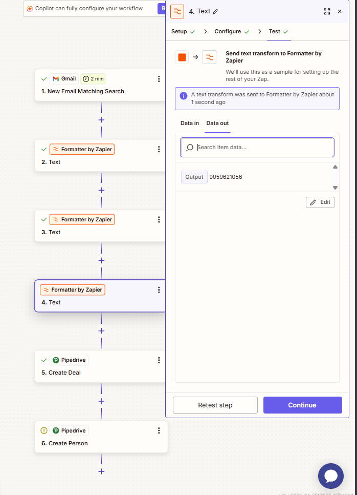 Automation workflow showing connected follow-up steps