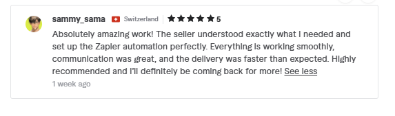 Five star review from Sammy Sama